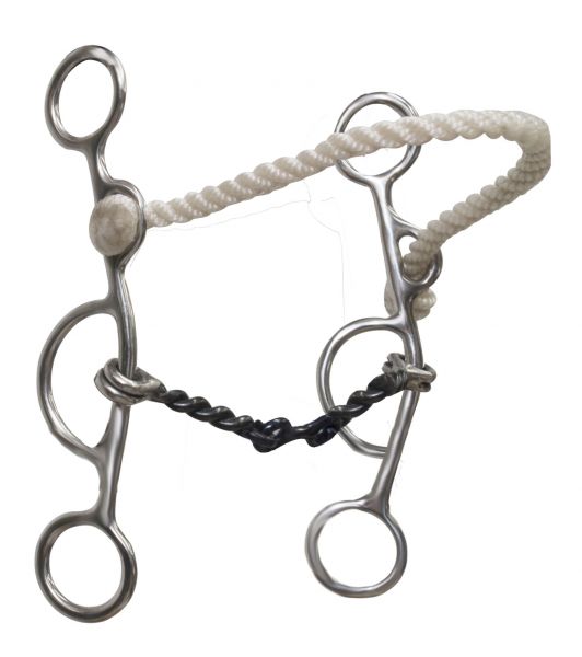 Showman Twisted Mouth Dog Bone Combo Bit with Rope Border and Stars