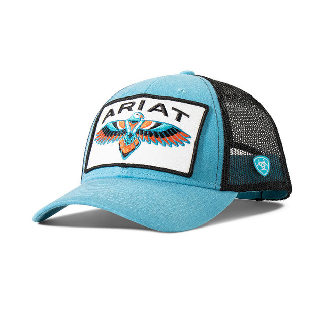 Ariat Wms Cap Thunderbird Patch Mesh Snap Back Blue - Boxing Day Sales