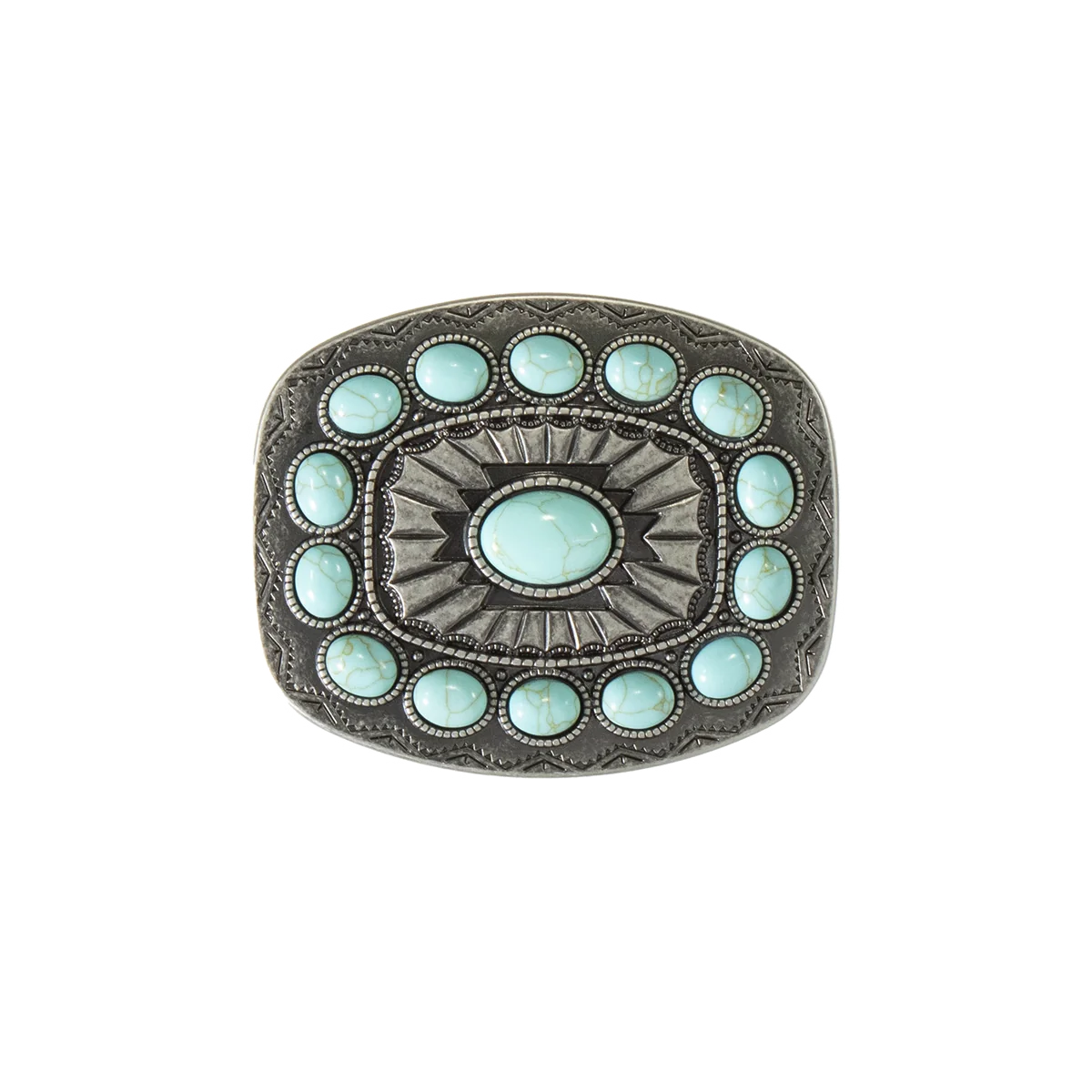 Nocona Ladies Blazzin Roxx Silver Plated Turquoise Stone Belt Buckle