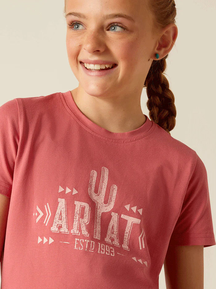 Ariat Gls Cactus SS T Shirt Slate Rose