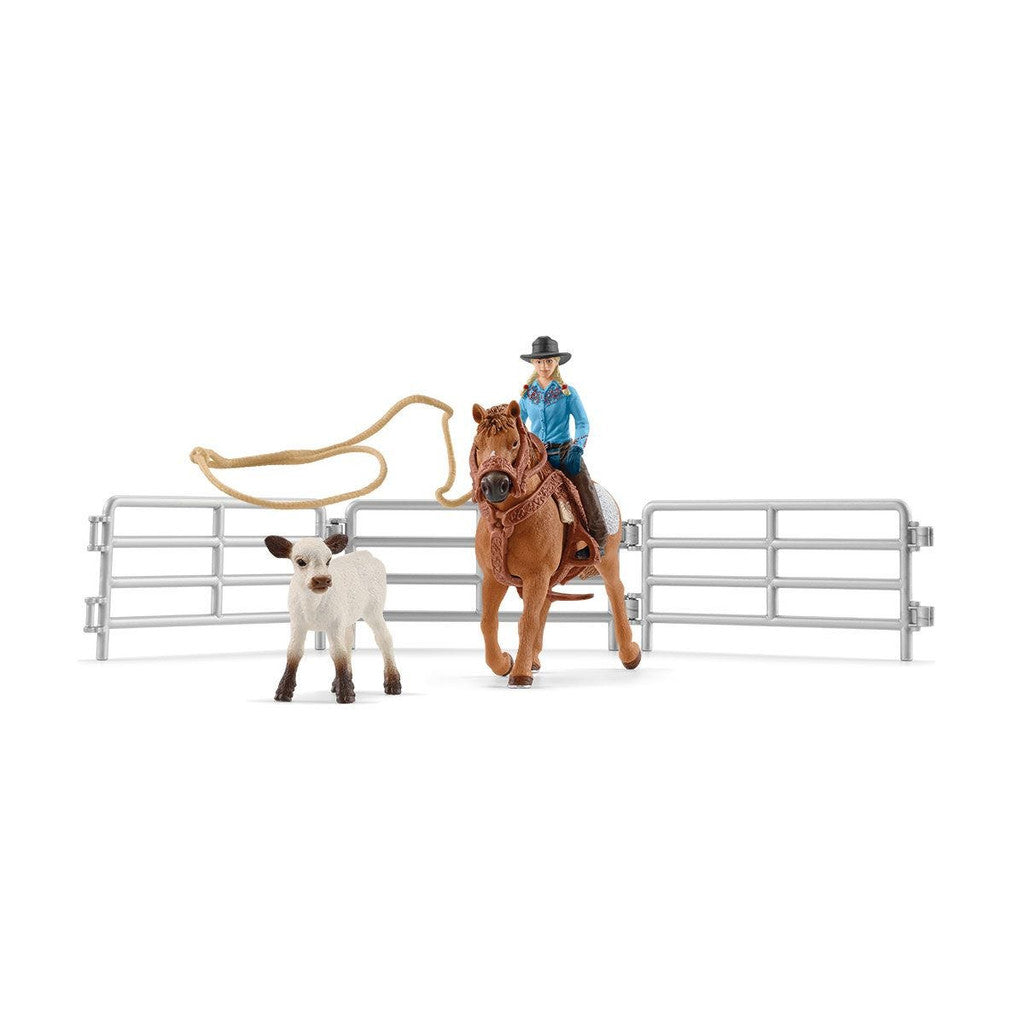 Schleich - Cowgirl Team Roping Fun