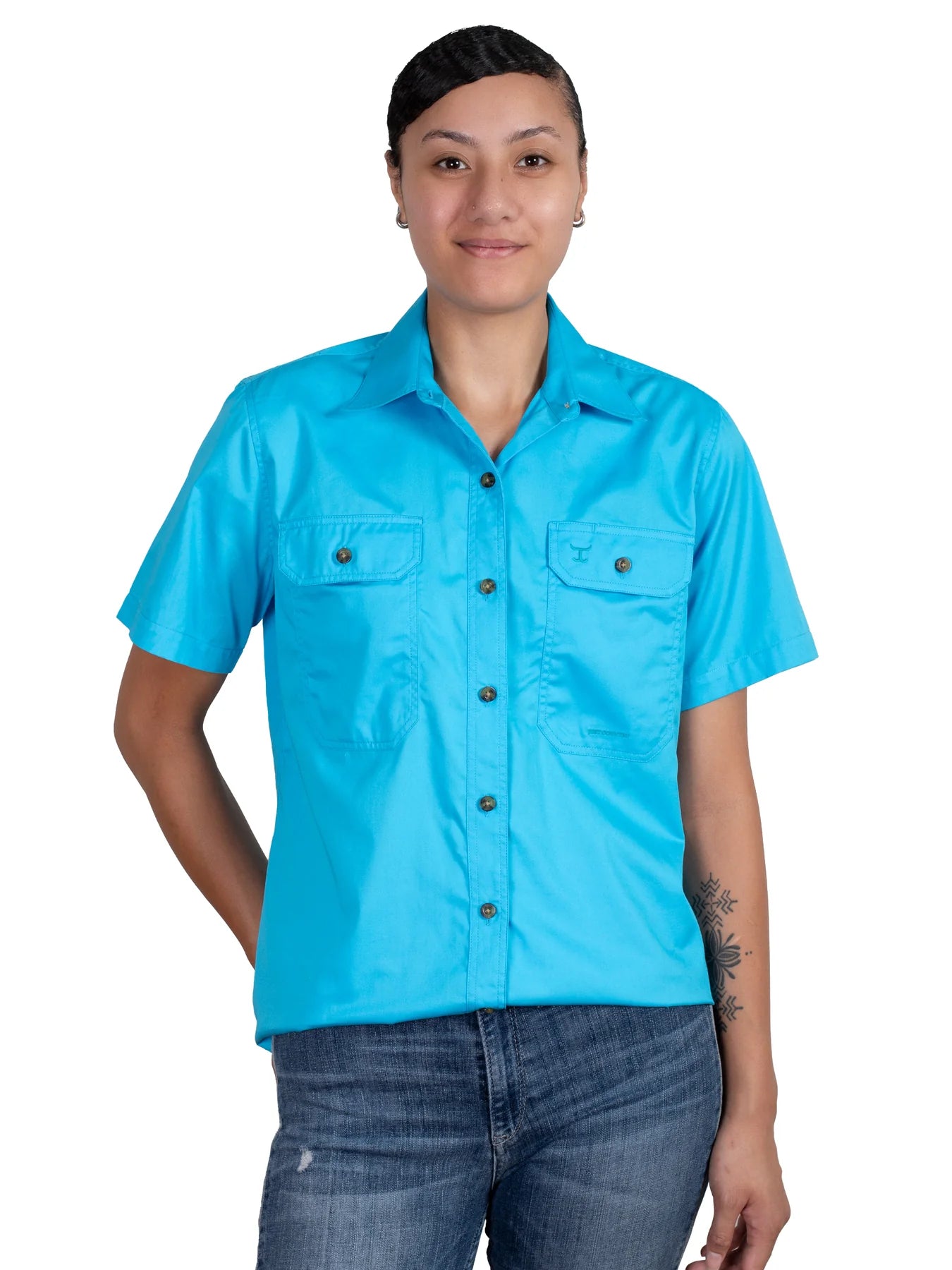 Just Country Wms Maggie Short Sleeve Full Button Workshirt