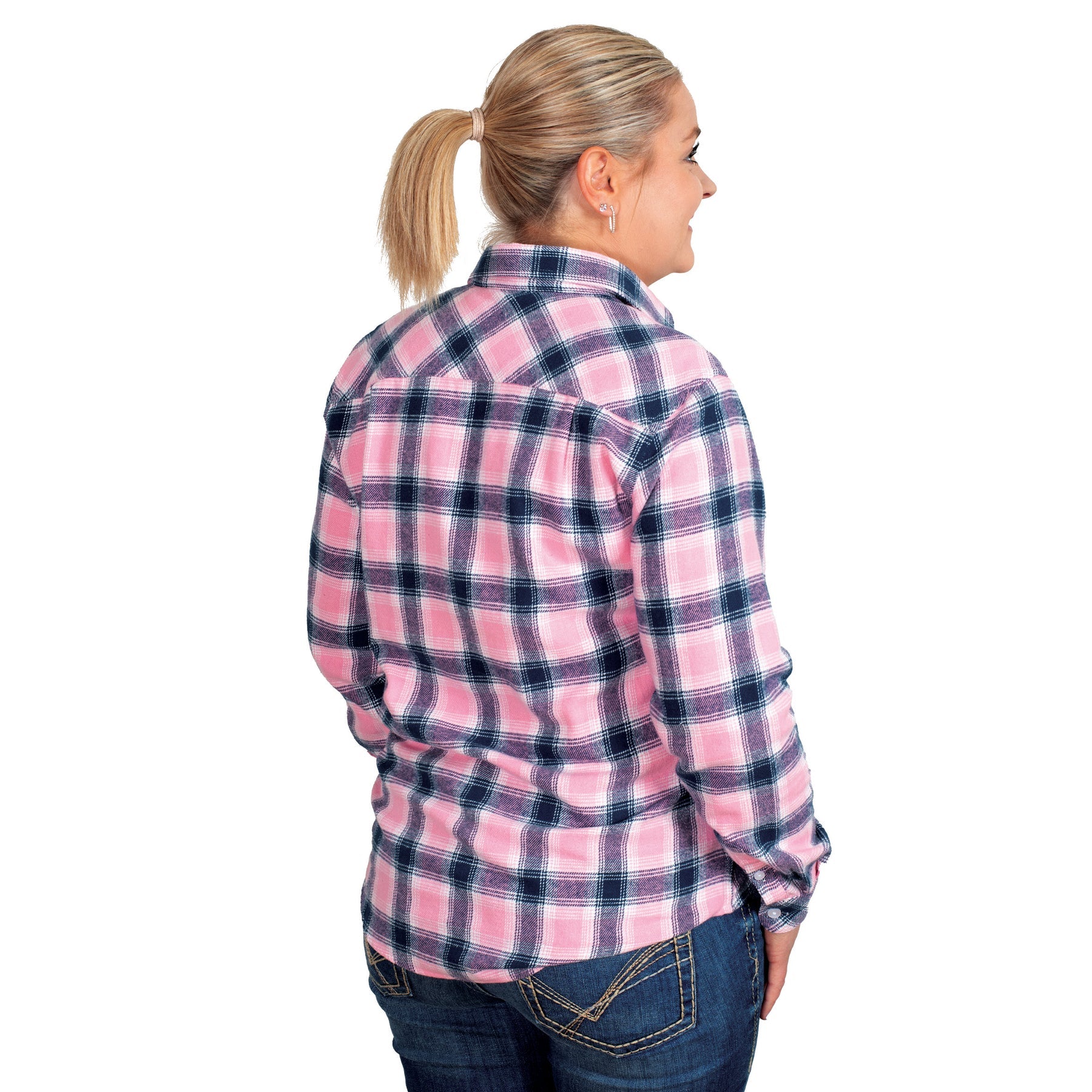 Just Country Wmns Jahna Workshirt Flannel Pink/Navy