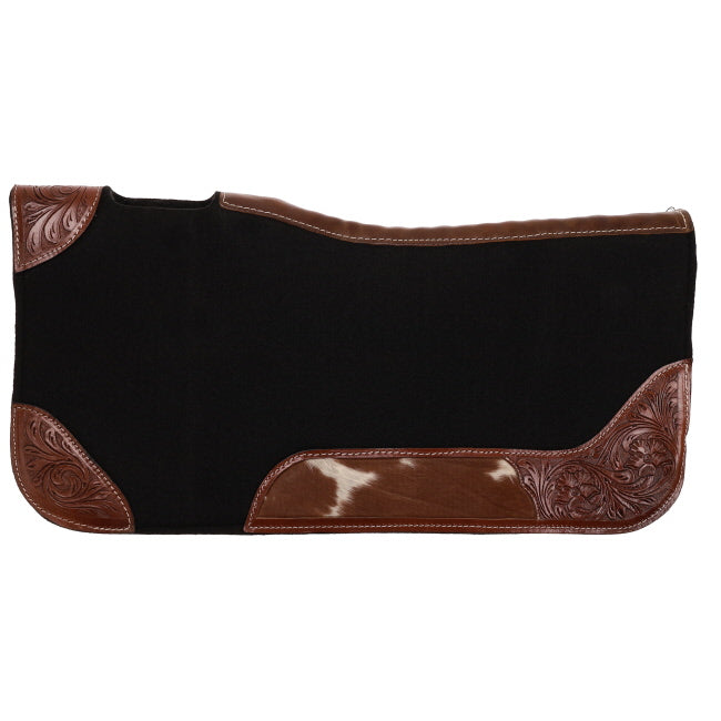 Showman Blazing Hide Contoured Black Felt Saddle Pad 31x32