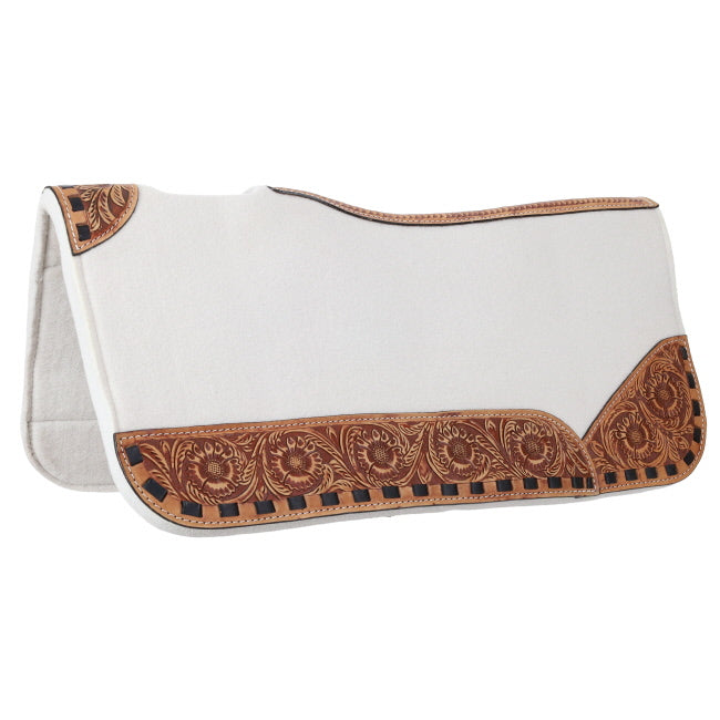 Showman 31x32 Ivory Contoured Felt Saddle Pad