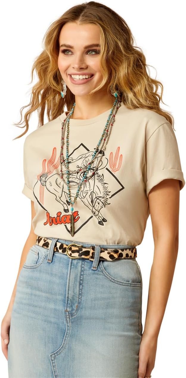 Ariat Wms Desert Bronc SS Tee Natural