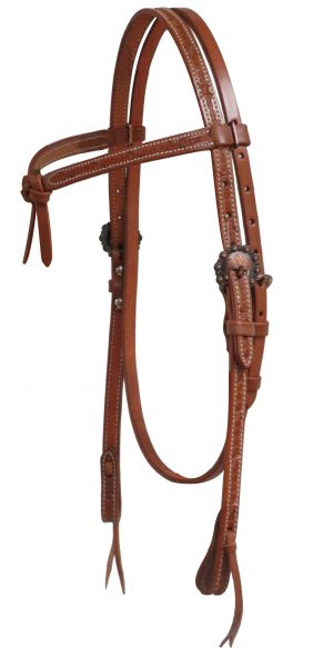 Showman Leather Futurity Bridle with Barbed Wire Tooling