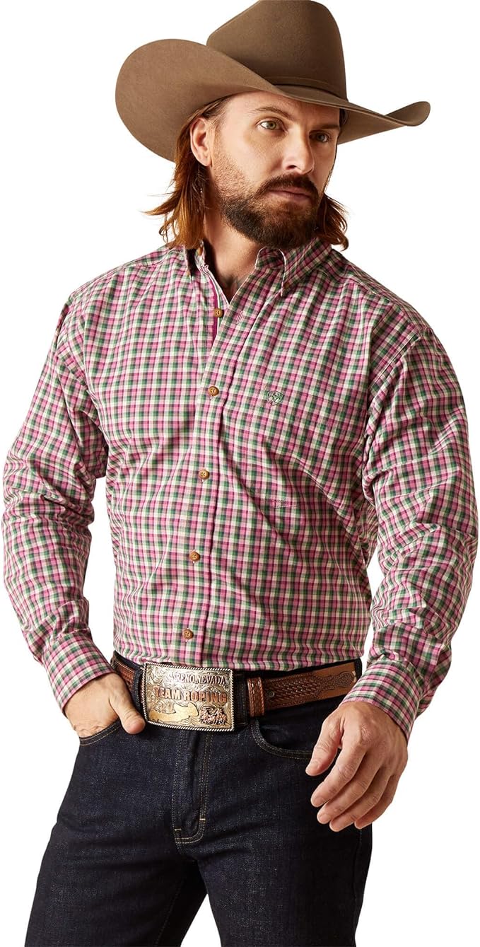 Ariat Mns Pro Series Elon LS Shirt Rose Cultivar