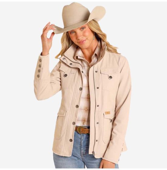 Panhandle Powder River Beige Canvas Jacket