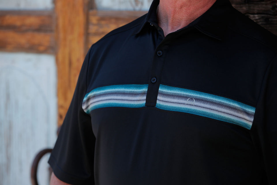 Cinch Mens Arenaflex Black Mens Polo