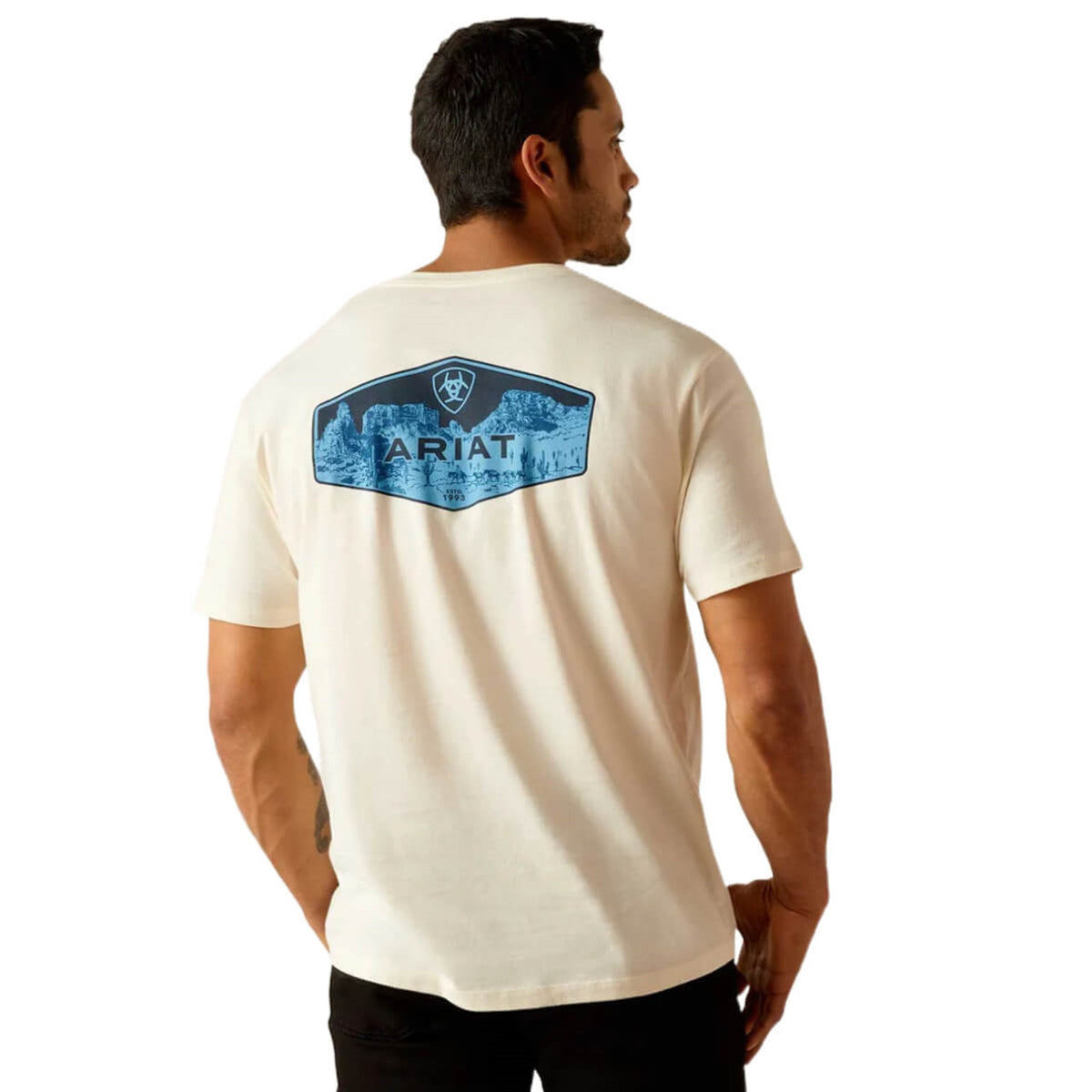 Ariat Mns Sedona Peaks SS T Shirt Off White