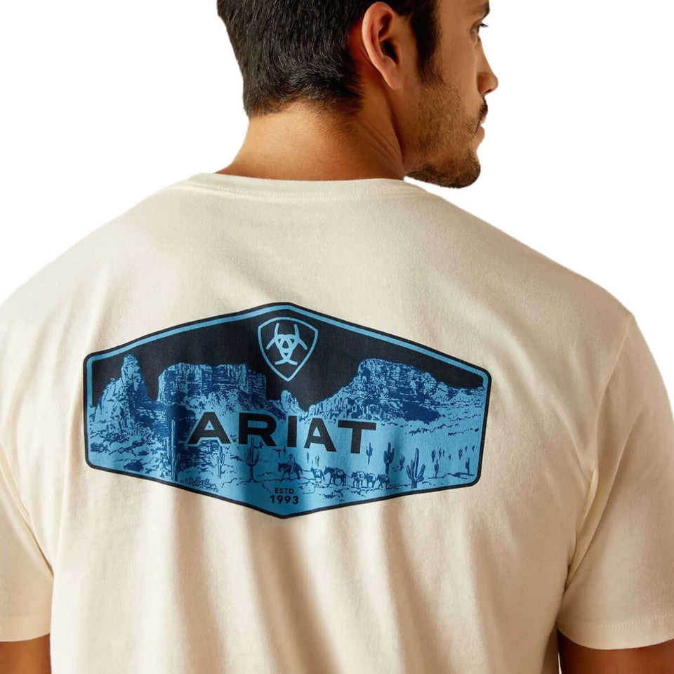 Ariat Mns Sedona Peaks SS T Shirt Off White