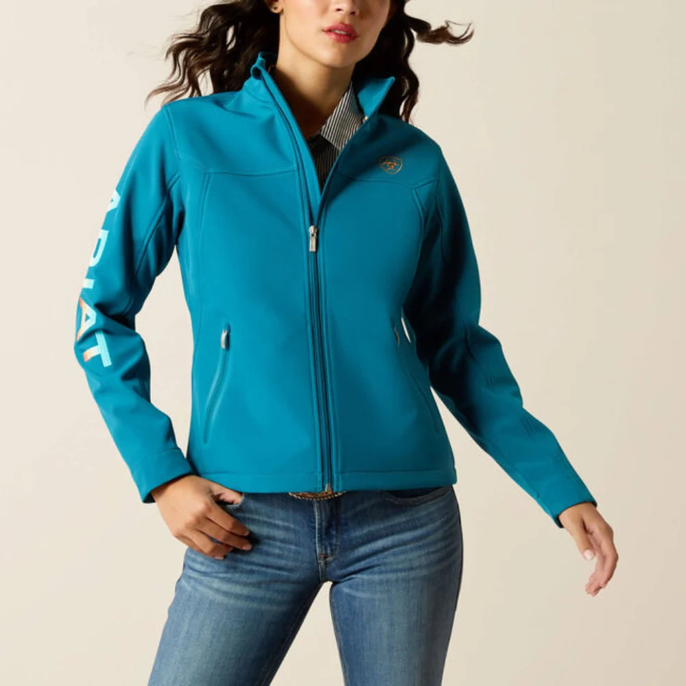 Ariat Wms New Team Softshell Jacket Ocean Depths/Retro Ranch