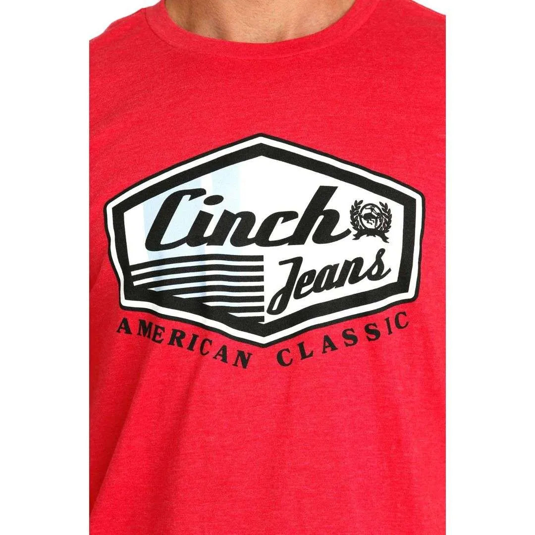 Cinch Mens Red Graphic T Shirt