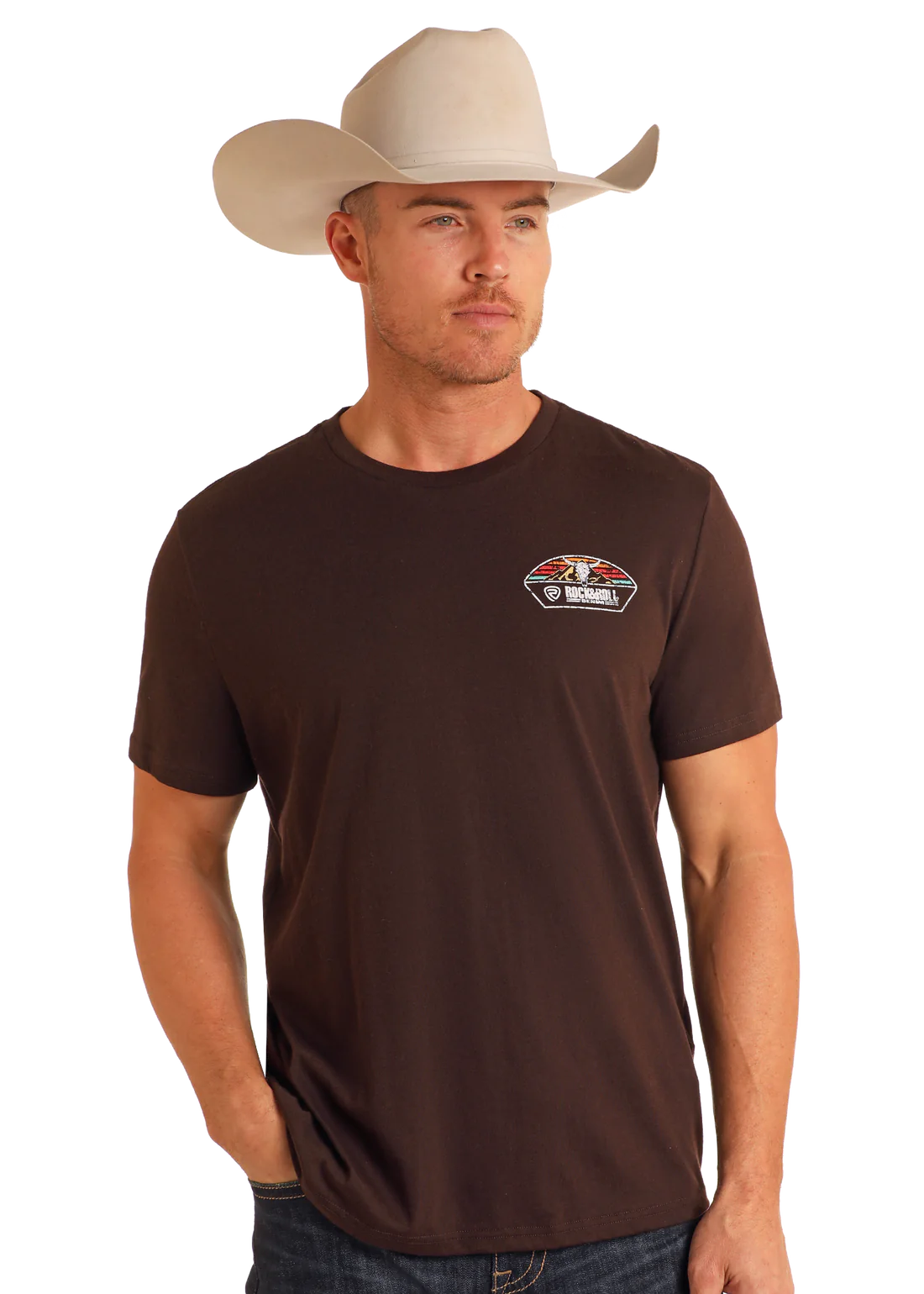 Rock and Roll Denim Steer Skull Logo Tee