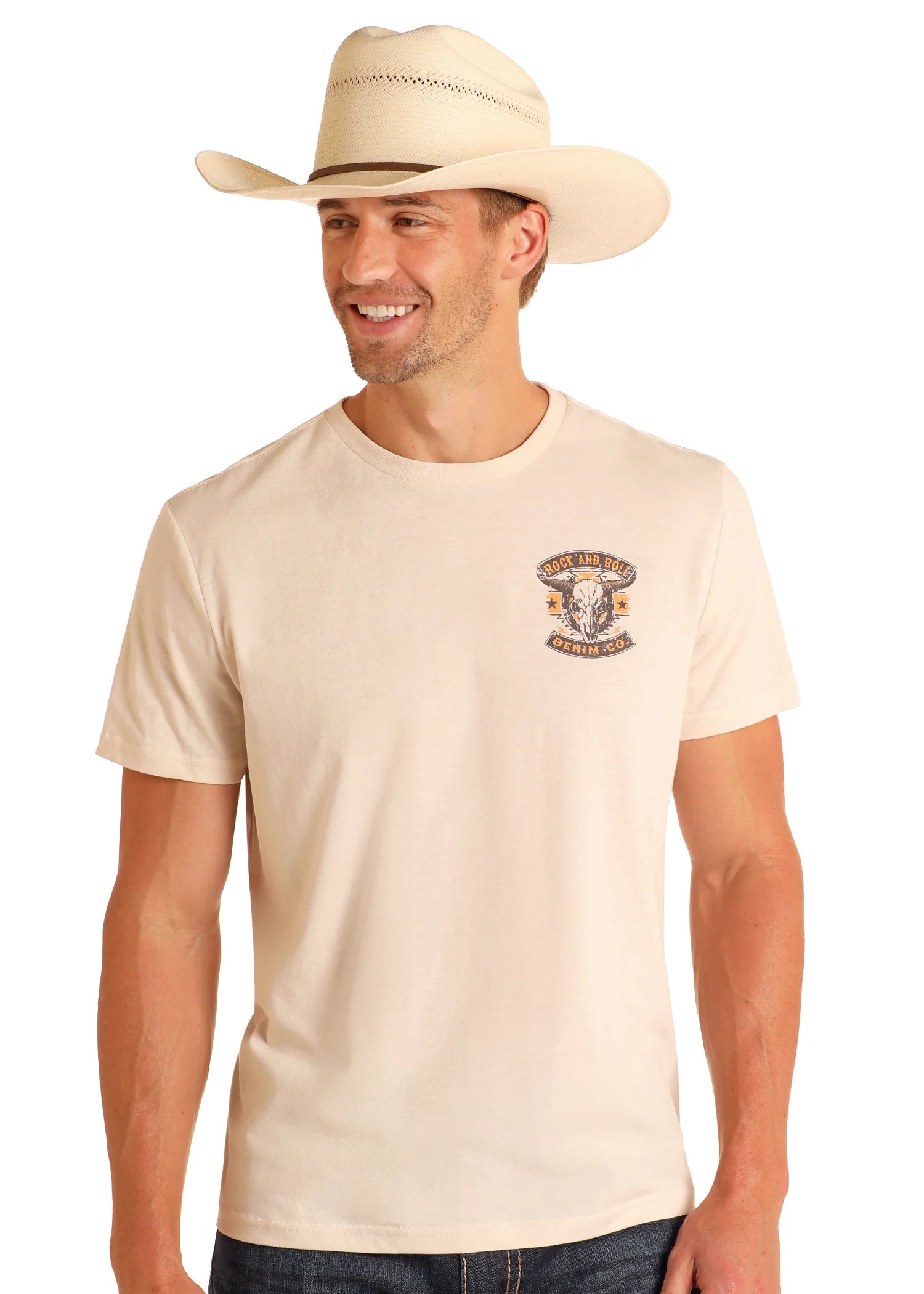 Rock and Roll Longhorn Skull Graphic Tee
