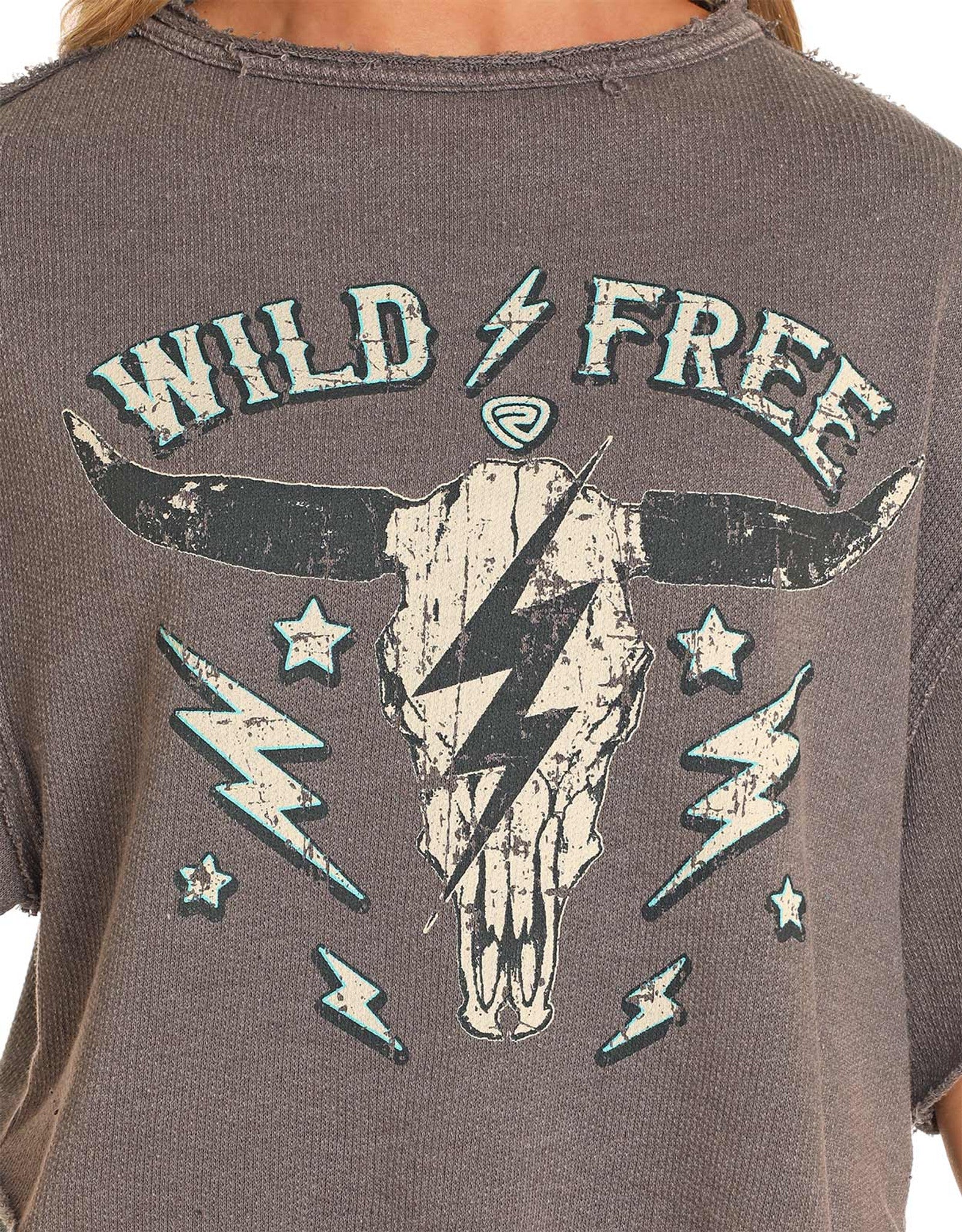 Rock and Roll Wild and Free Graphic Boxy Tee