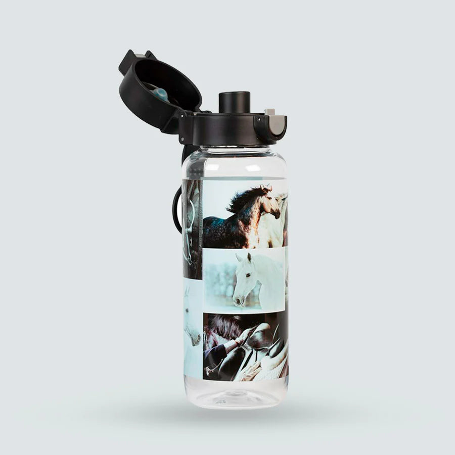 Spencil Big Water Bottle 650ml - Black and White Horses