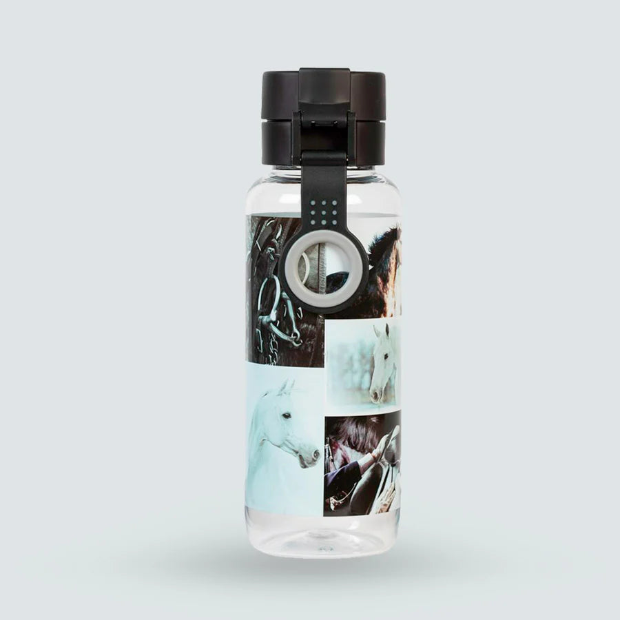 Spencil Big Water Bottle 650ml - Black and White Horses