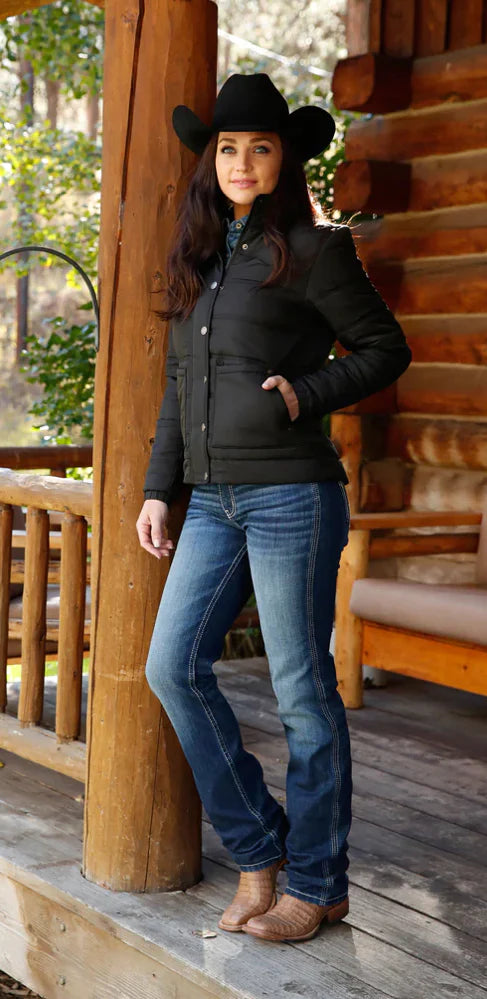 Cinch Ladies Black Quilted Jacket Saddleworld Ipswich