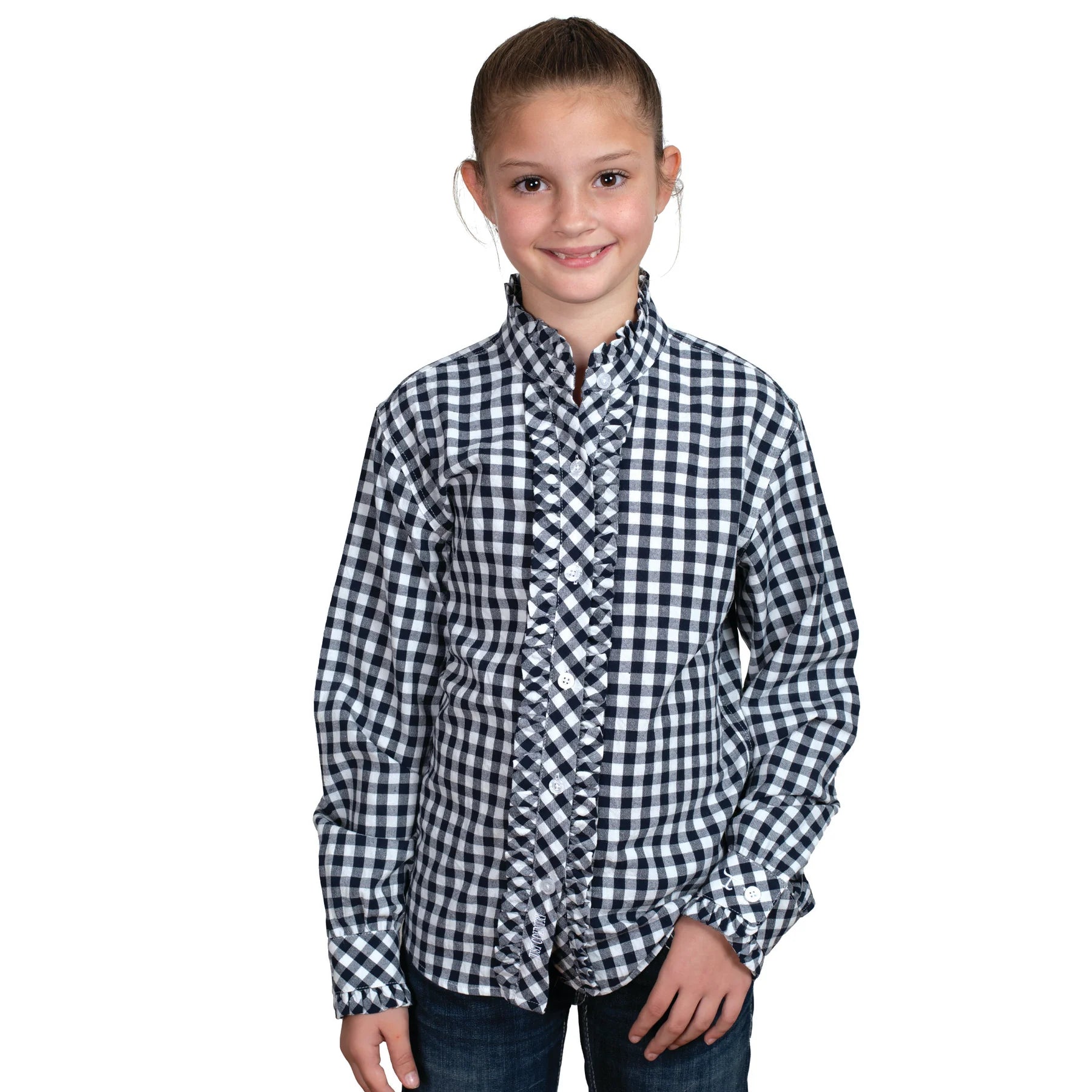 Just Country Girls Gracie Frills Full Button Print Workshirt