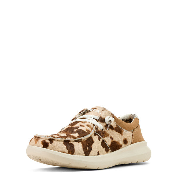 Ariat Wms Hilo Tan and White Brindle Hair On/Dark Tan Suede