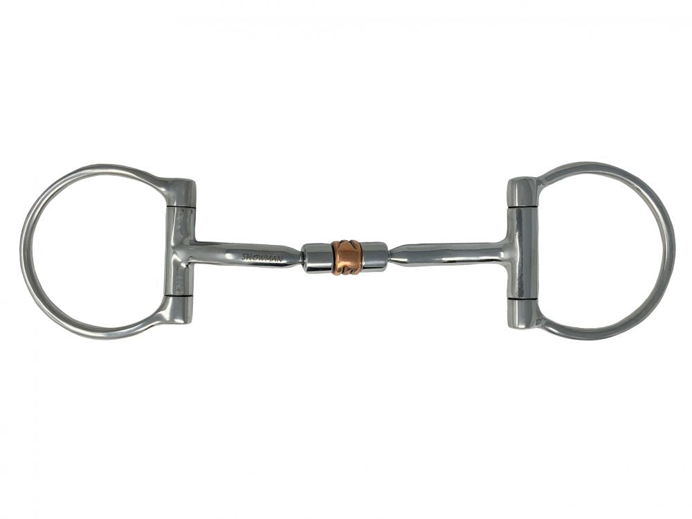 Showman Stainless Steel D Ring Bit with Copper Roller Mouth Center