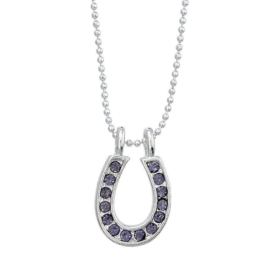 Necklace Purple Rhinestone Horse Shoe