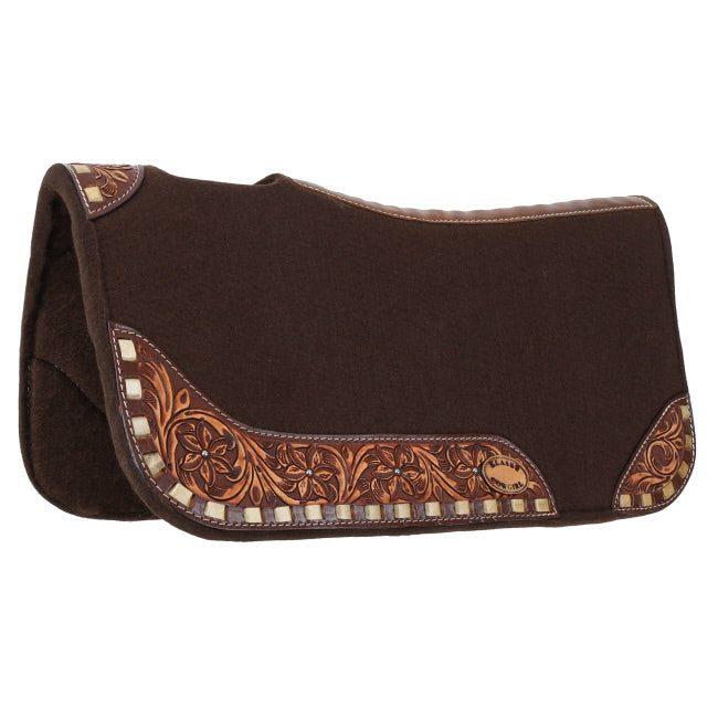 Klassy Cowgirl 28x30 Toffee Bloom Contoured Felt Saddle Pad