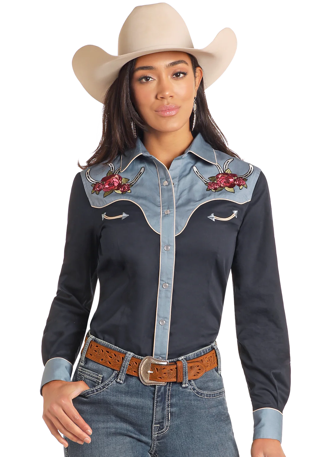 Panhandle Embroidered Retro Snap Shirt