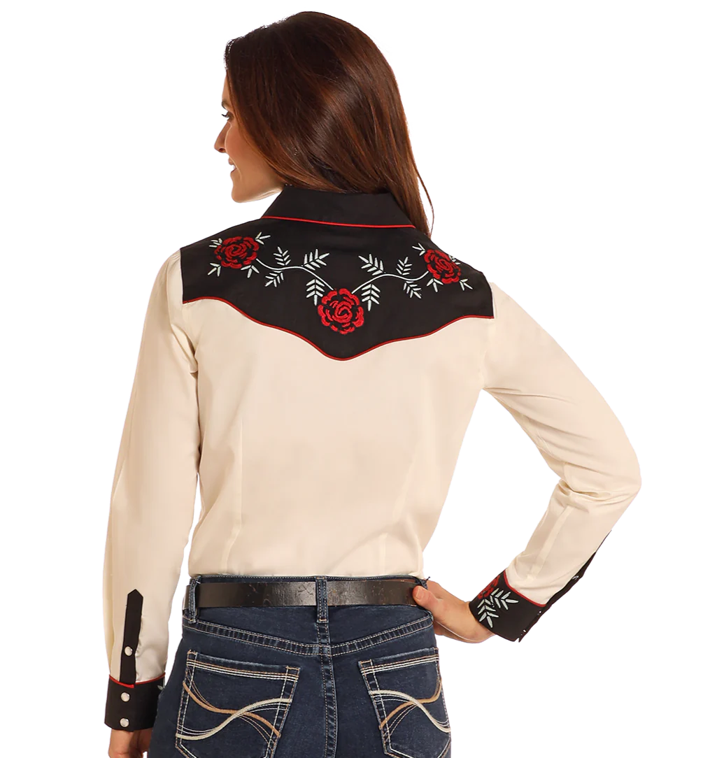 Panhandle Slim Wmns Collared Retro Long Sleeve Snap Shirt