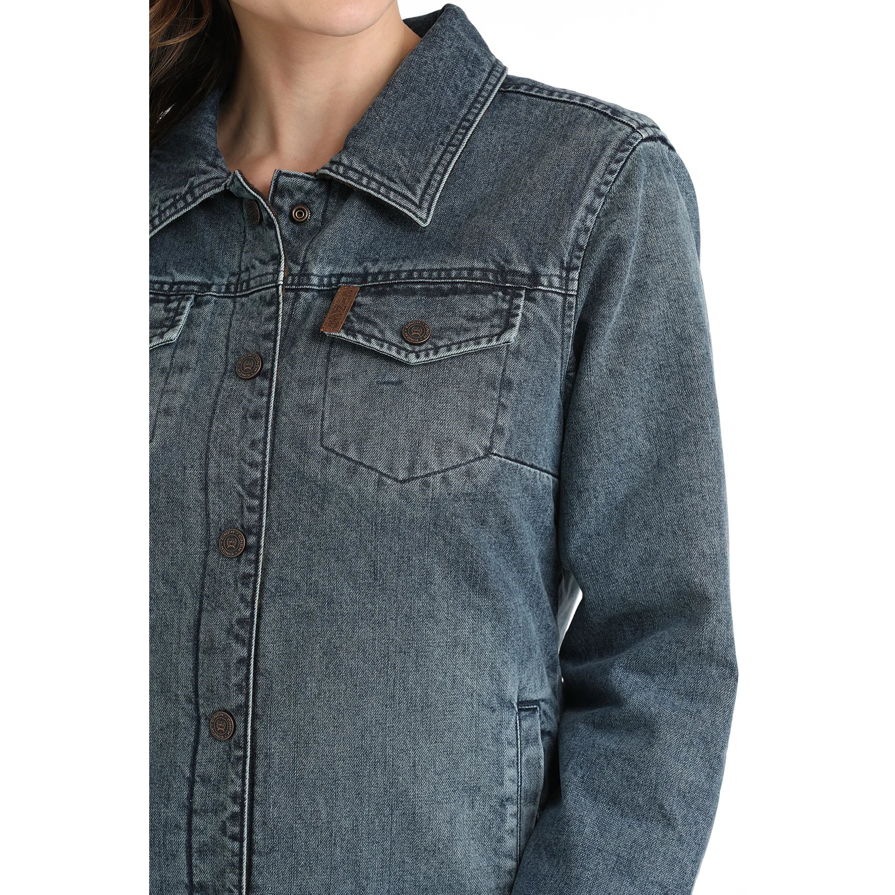 Cinch Ladies Reversible Trucker Aztec Indigo Denim Jacket