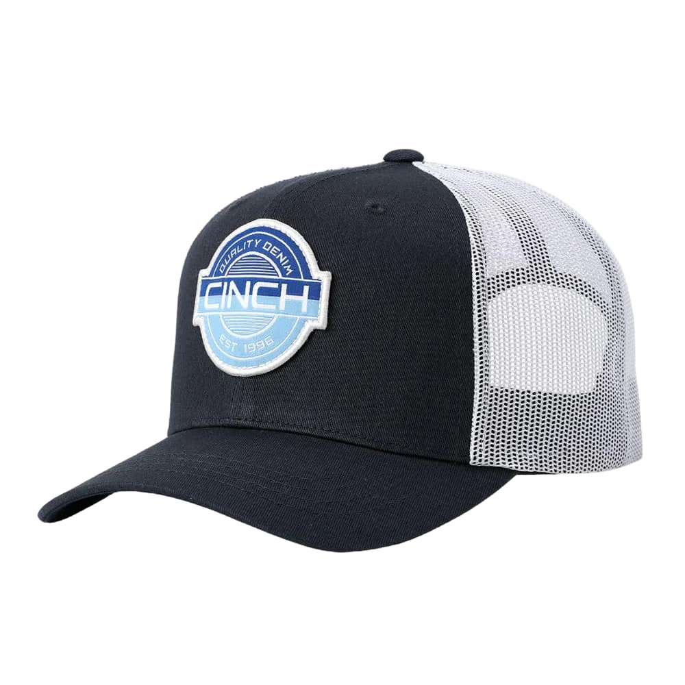 Cinch Mens Blue Quality Denim Trucker Snapback Hat