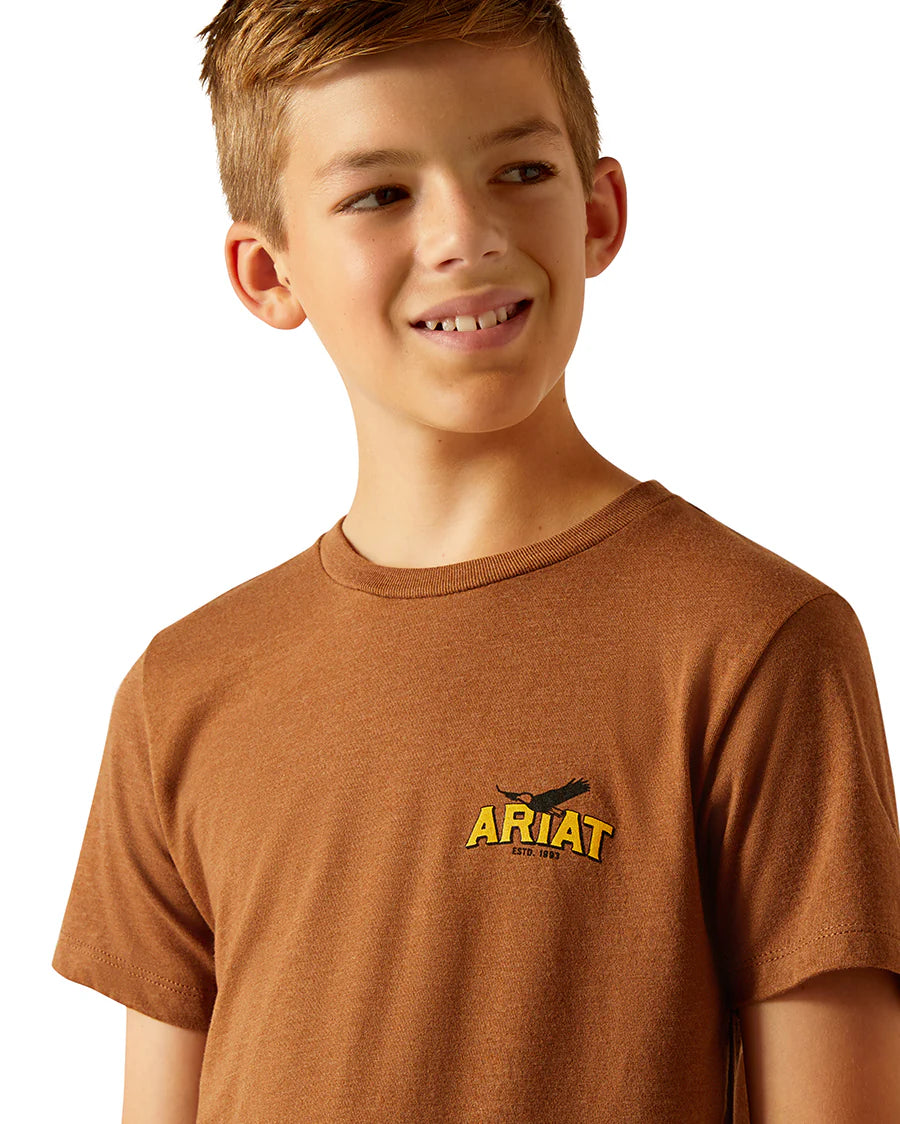 Ariat Bys Bison Sketch Shield Tee Cinnamon