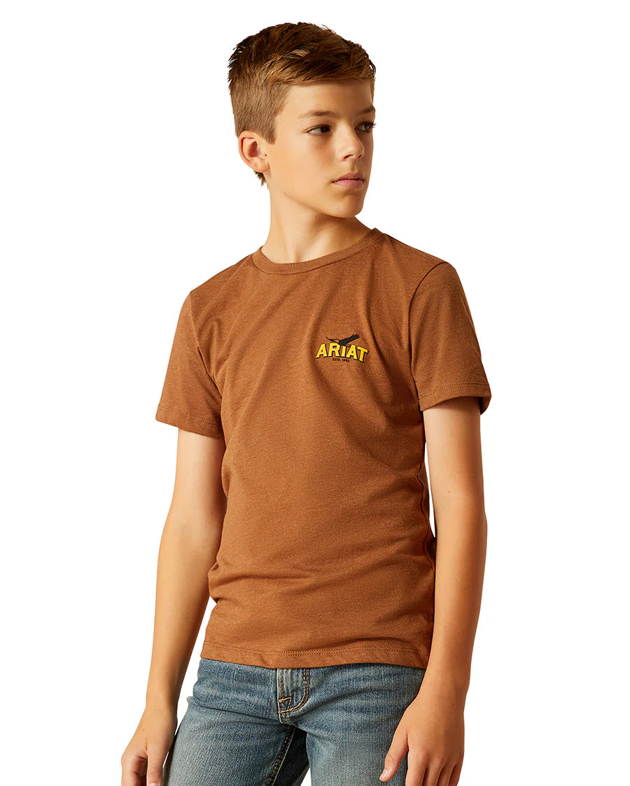 Ariat Bys Bison Sketch Shield Tee Cinnamon