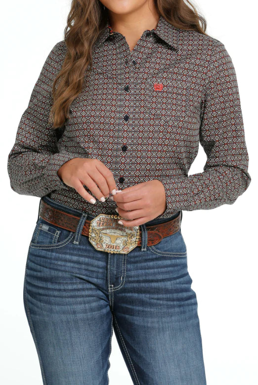 Cinch Wmns Multi Colored Button Down Western Shirt - CMC Special