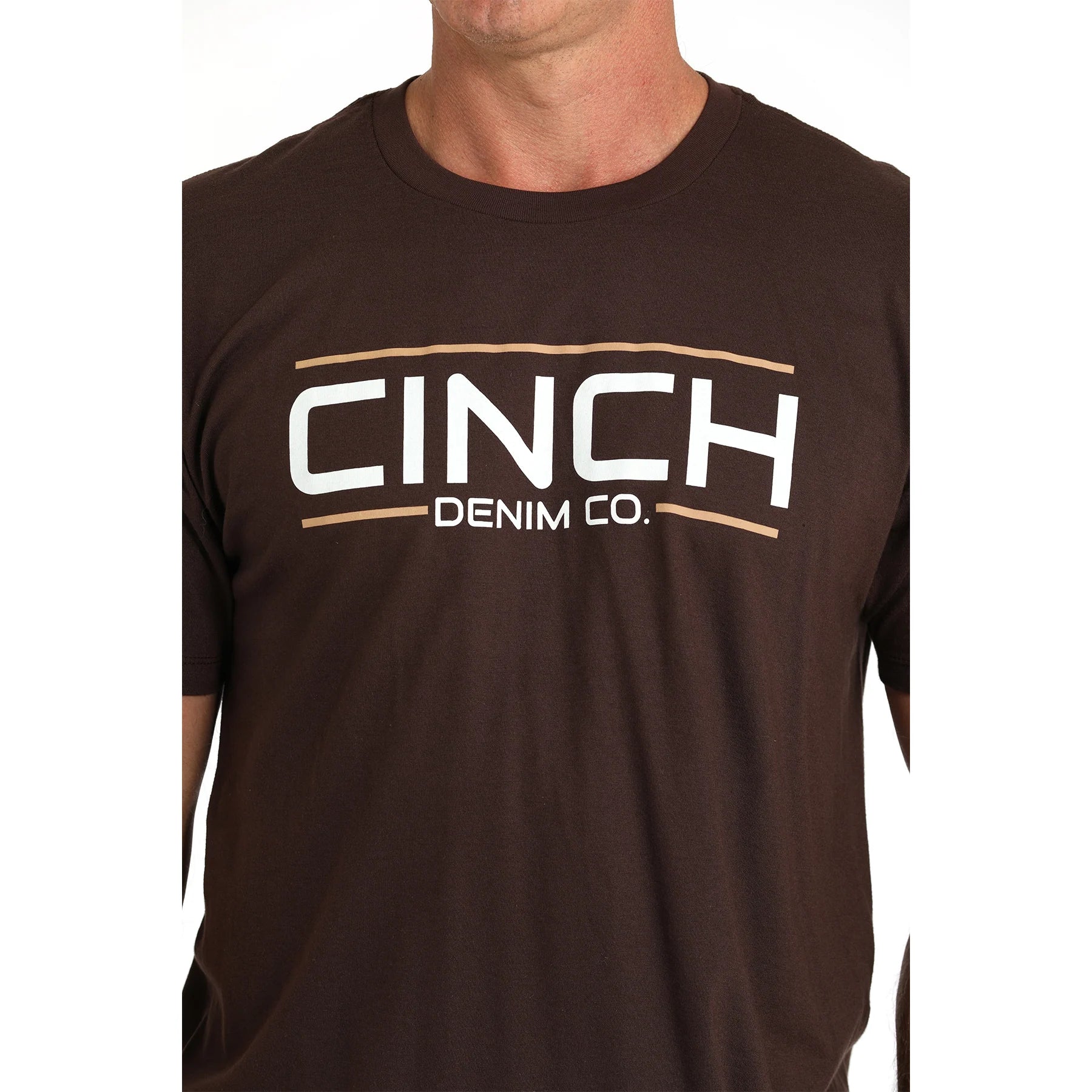 Cinch Mens Brown Logo Graphic Short Sleeve T Shirt