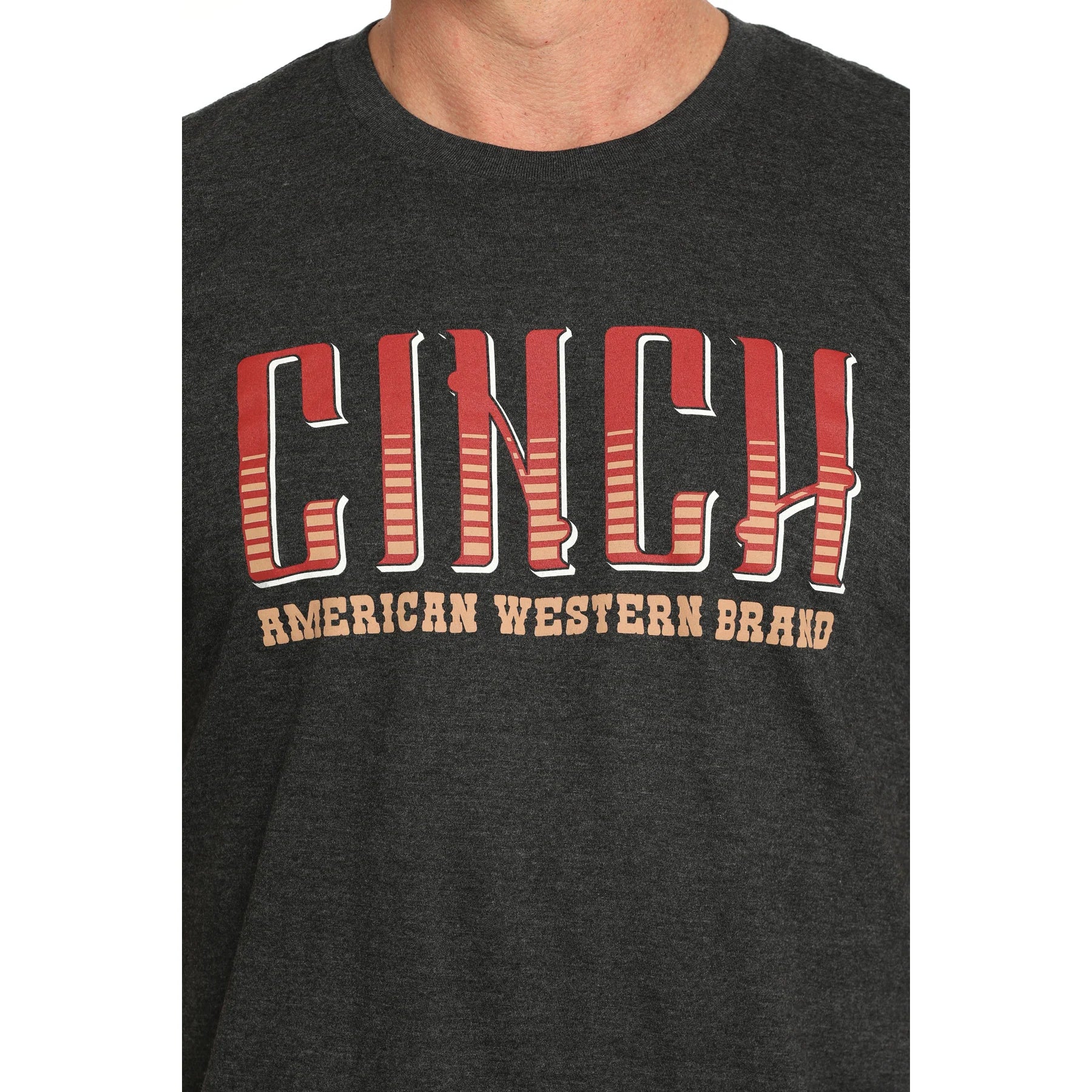 Cinch Mens Graphic Logo Short Sleeve Charcoal T Shirt