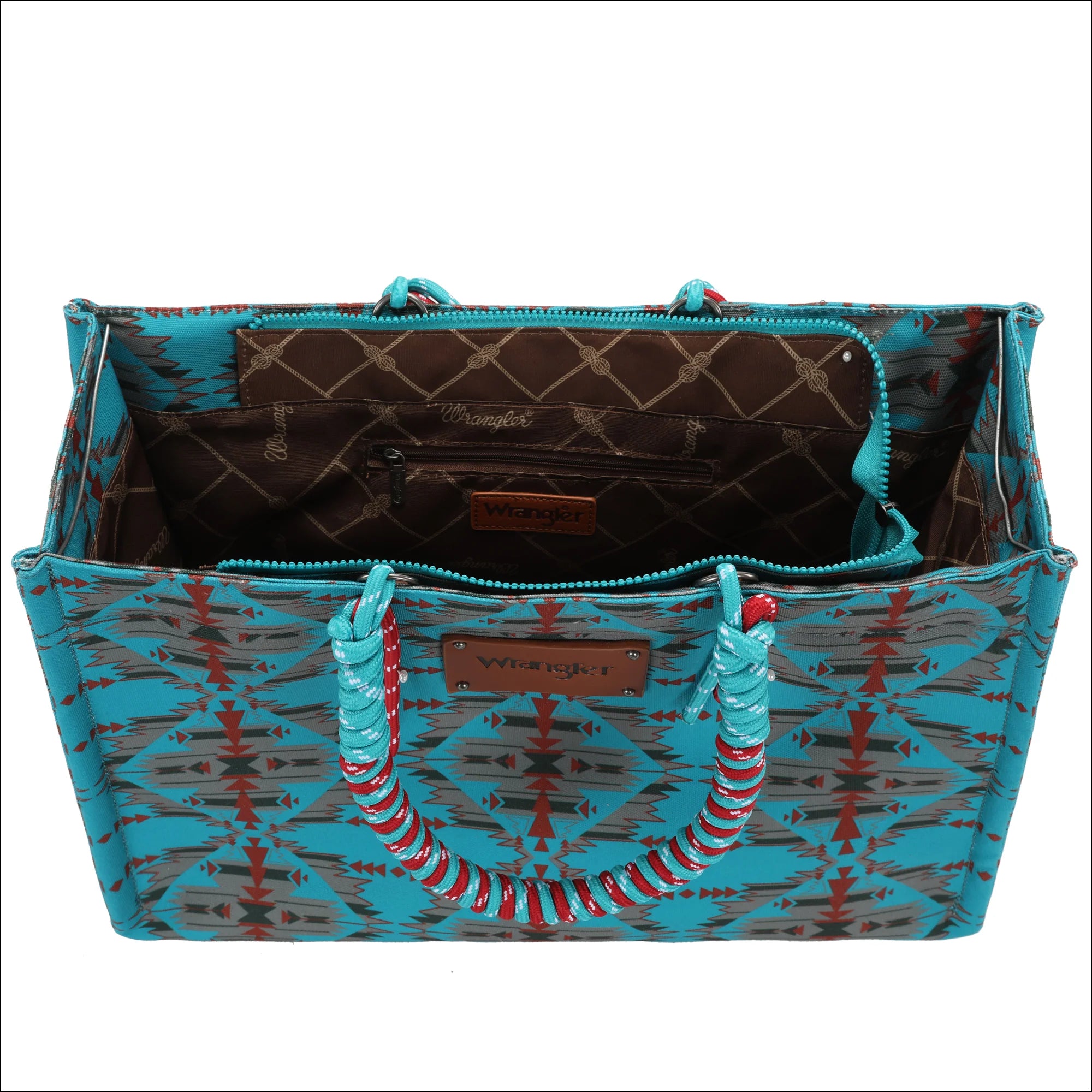 Wrangler Aztec Oversized Tote Bag Braided Handles Weekender Bag