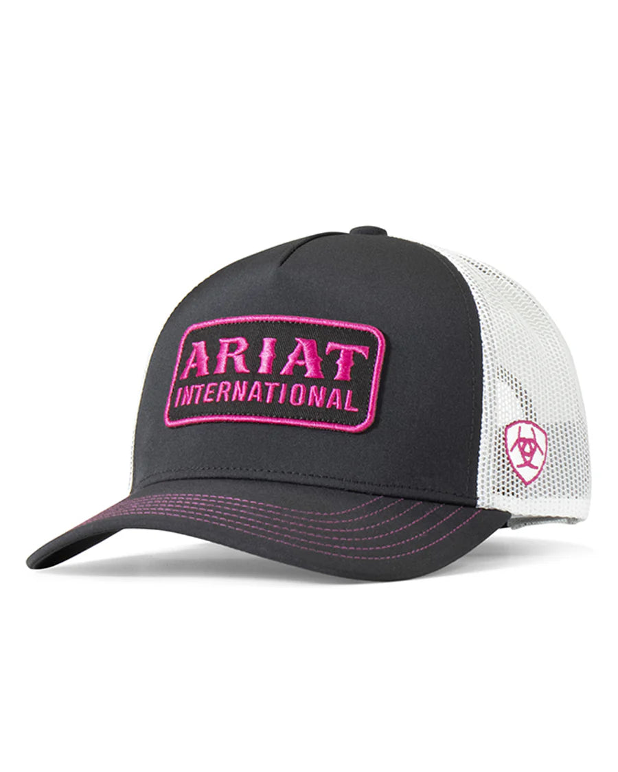 Ariat Wms Cap International Mesh Hook/Loop Back Black