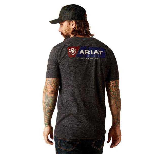 Ariat Mns Original Lines SS Tee Charcoal Heather