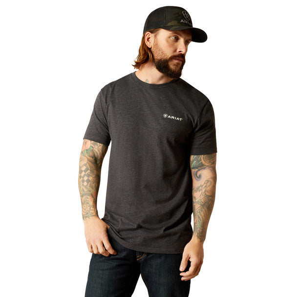 Ariat Mns Original Lines SS Tee Charcoal Heather