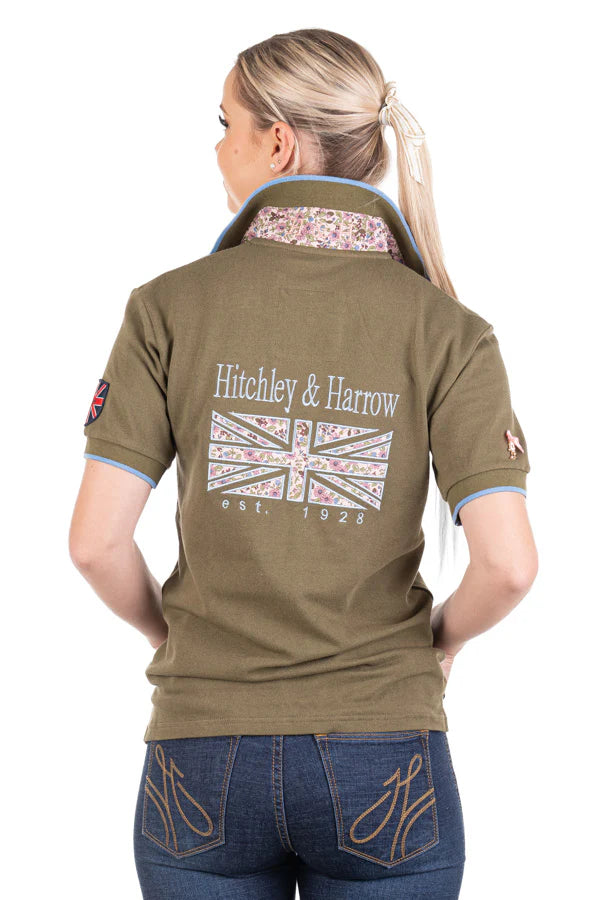 Hitchley and Harrow Loose Fit Polo - Olive and Cornflower - End of Summer Sale