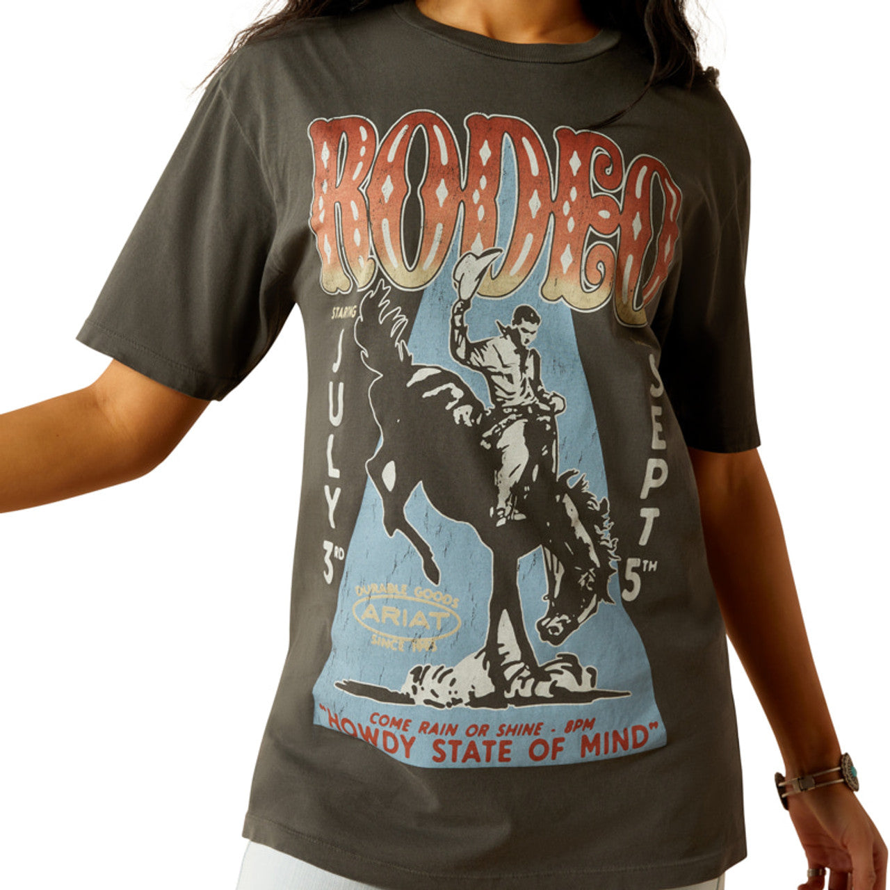 Ariat Wms Rodeo Stage SS Boyfriend Tee Vintage Black