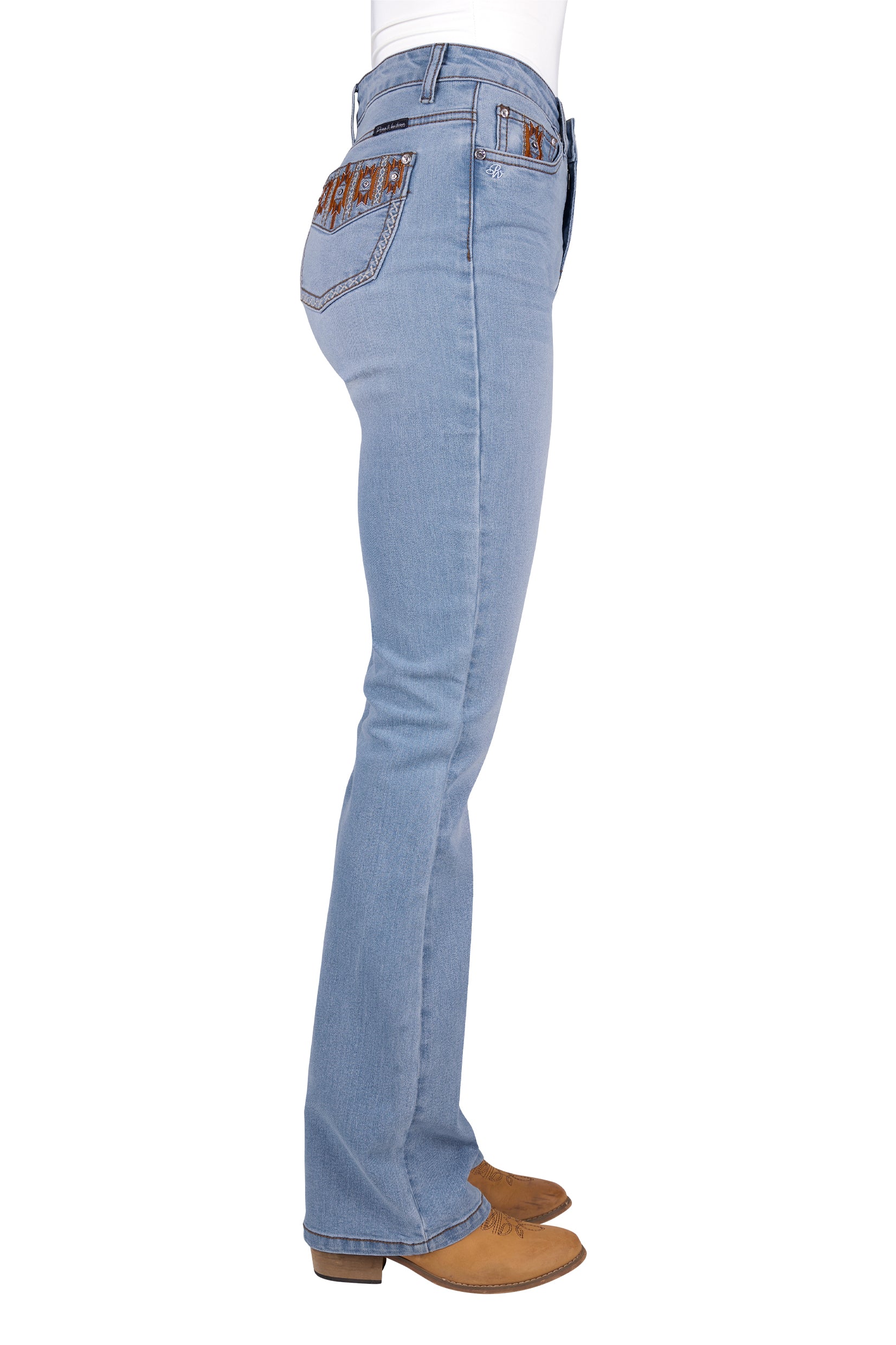 Pure Western Wmns Liz Hi Rise BootCut Jeans 34 Leg