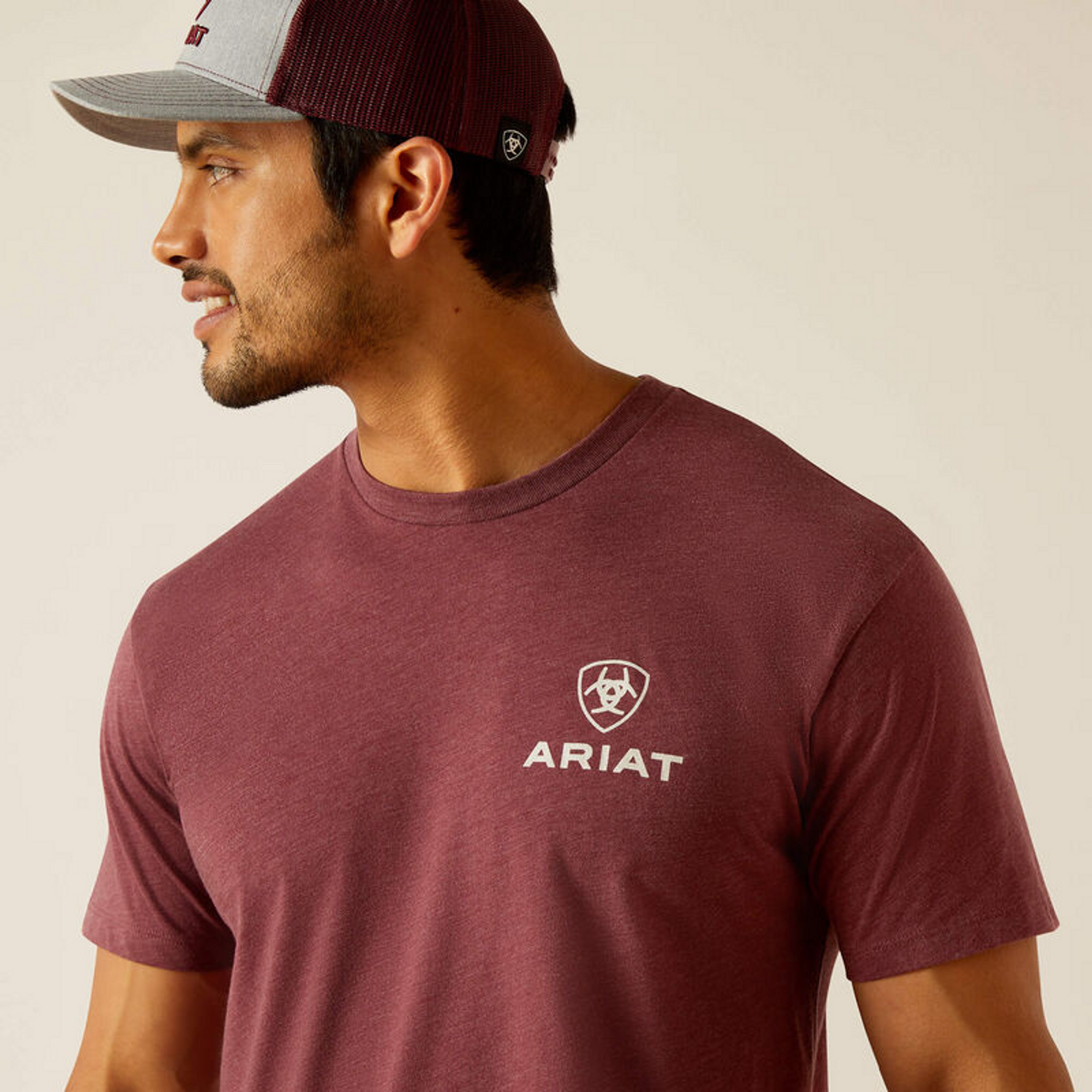 Ariat Mns Quadrant SS T Shirt Burgundy Heather