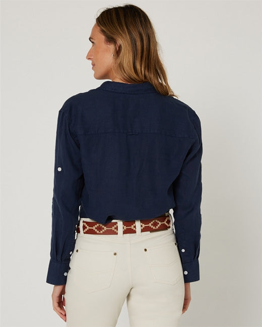 Pilbara Wmns Linen Swiss Tab Long Sleeve Shirt