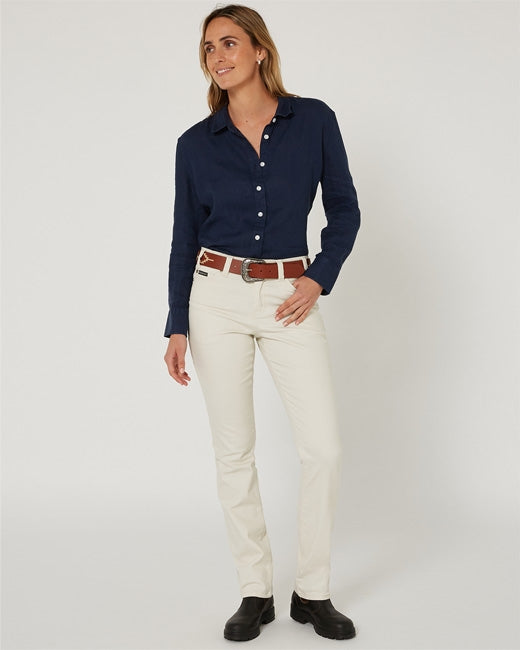 Pilbara Wmns Linen Swiss Tab Long Sleeve Shirt