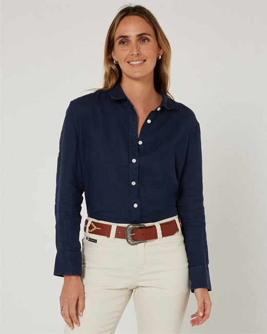 Pilbara Wmns Linen Swiss Tab Long Sleeve Shirt