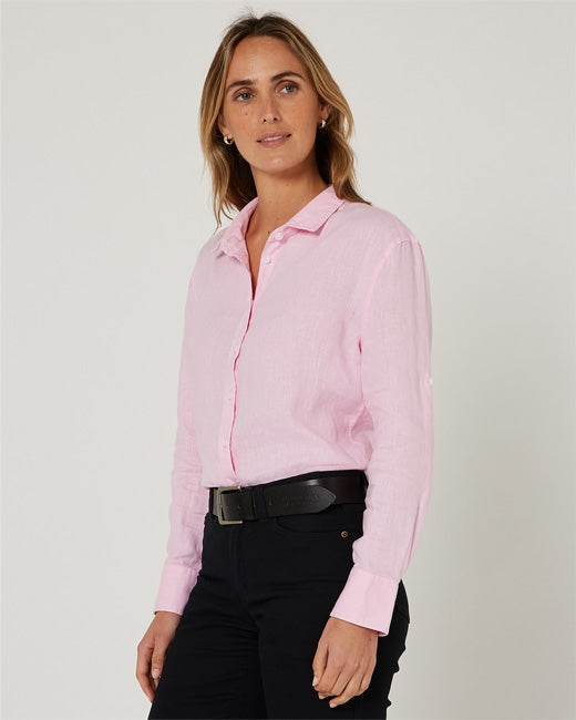 Pilbara Wmns Linen Swiss Tab Long Sleeve Shirt